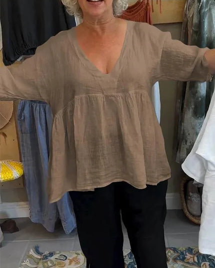 Melinda | V-neck Mid-sleeve Top