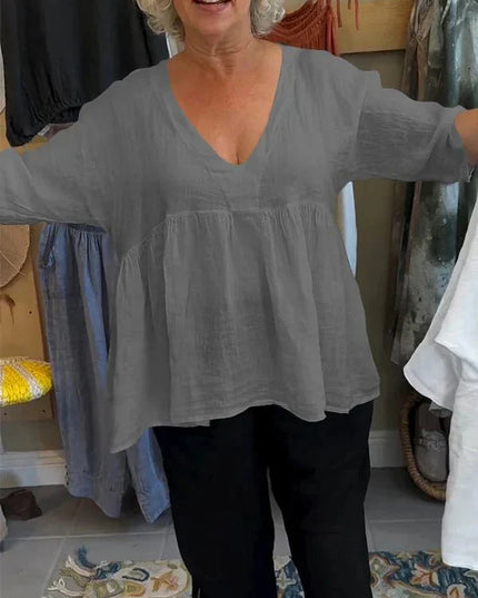 Melinda | V-neck Mid-sleeve Top