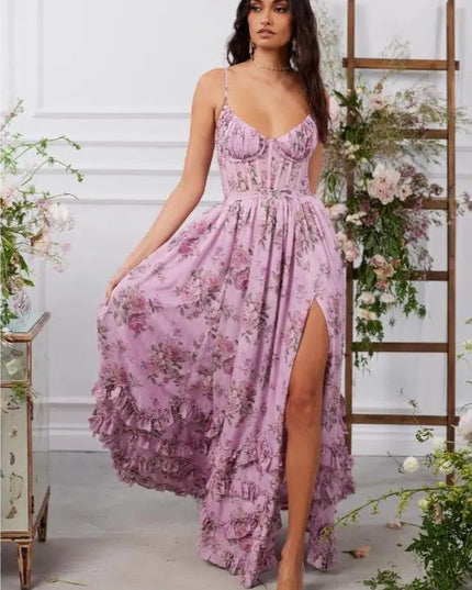 Carmen | Summer Dress with Flirty Slit & Ruffle Detail