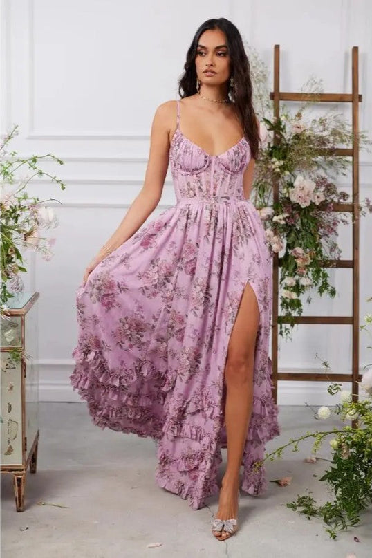 Carmen | Summer Dress with Flirty Slit & Ruffle Detail