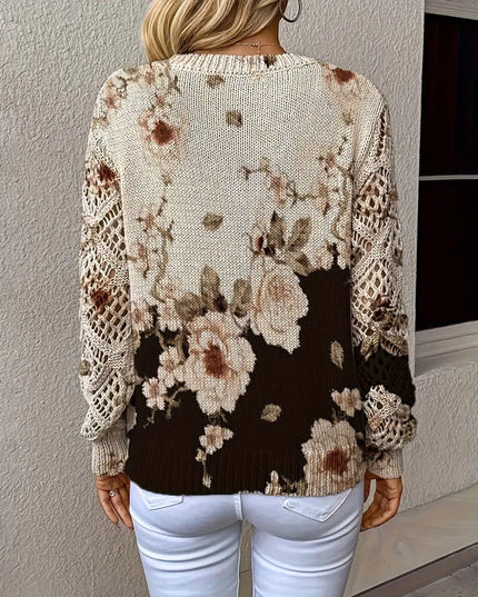 Floral Bloom™ V-Neck Sweater