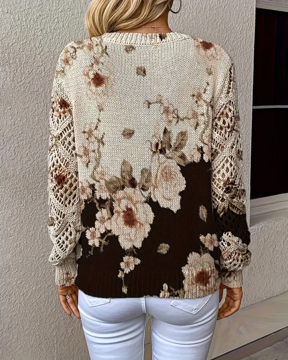 Floral Bloom™ V-Neck Sweater