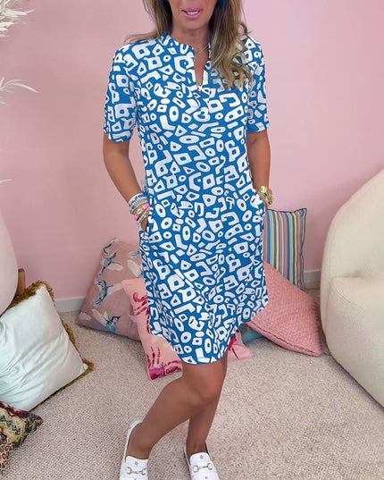 Sophie | Pocketed V-neck Print Dress