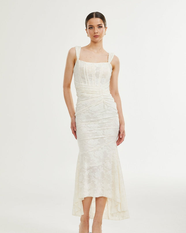 Raya | Elegant Floral Jacquard Dress