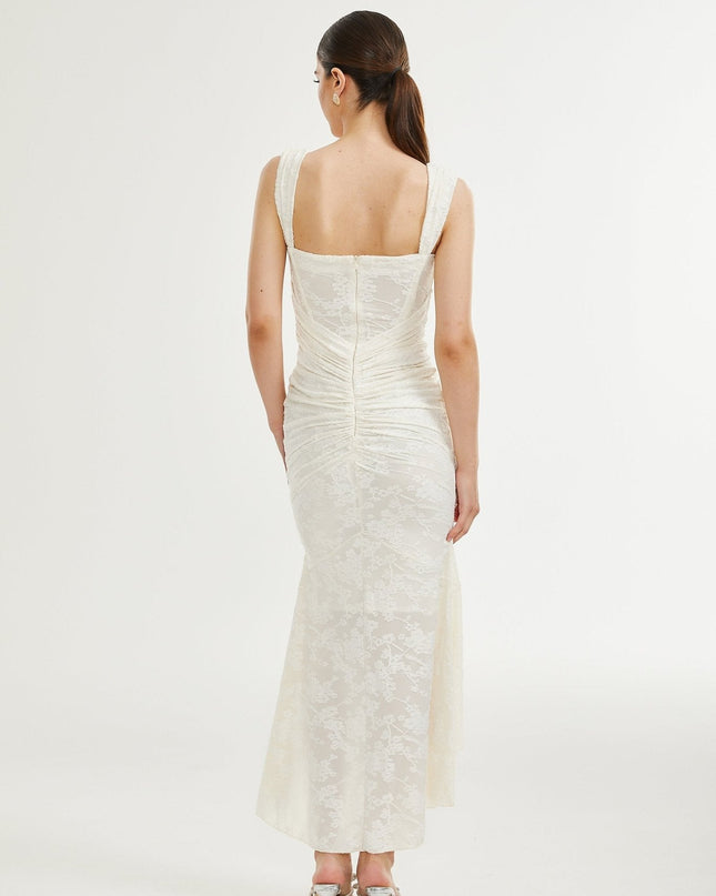 Raya | Elegant Floral Jacquard Dress