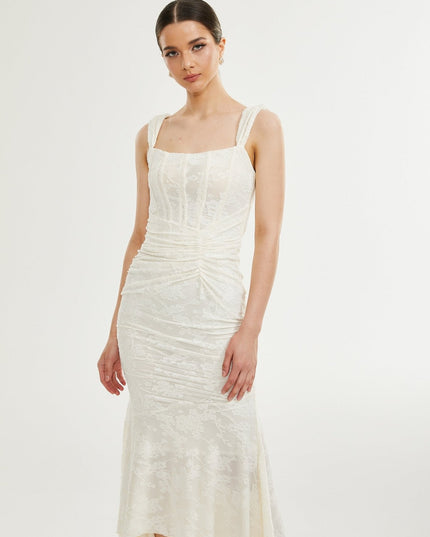 Raya | Elegant Floral Jacquard Dress