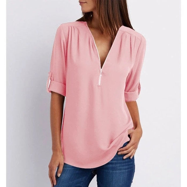 Gwen | Chic Zipper Blouse