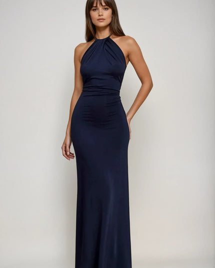 Lena Beauchamp | Elegant Halter Maxi Dress