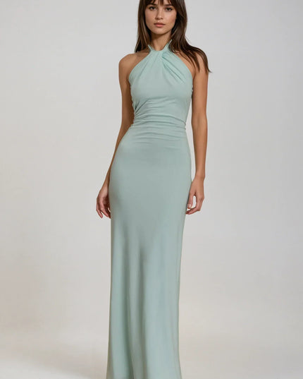 Lena Beauchamp | Elegant Halter Maxi Dress