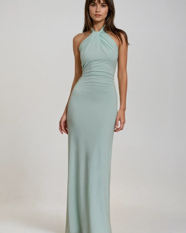 Lena Beauchamp | Elegant Halter Maxi Dress