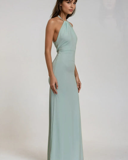 Lena Beauchamp | Elegant Halter Maxi Dress