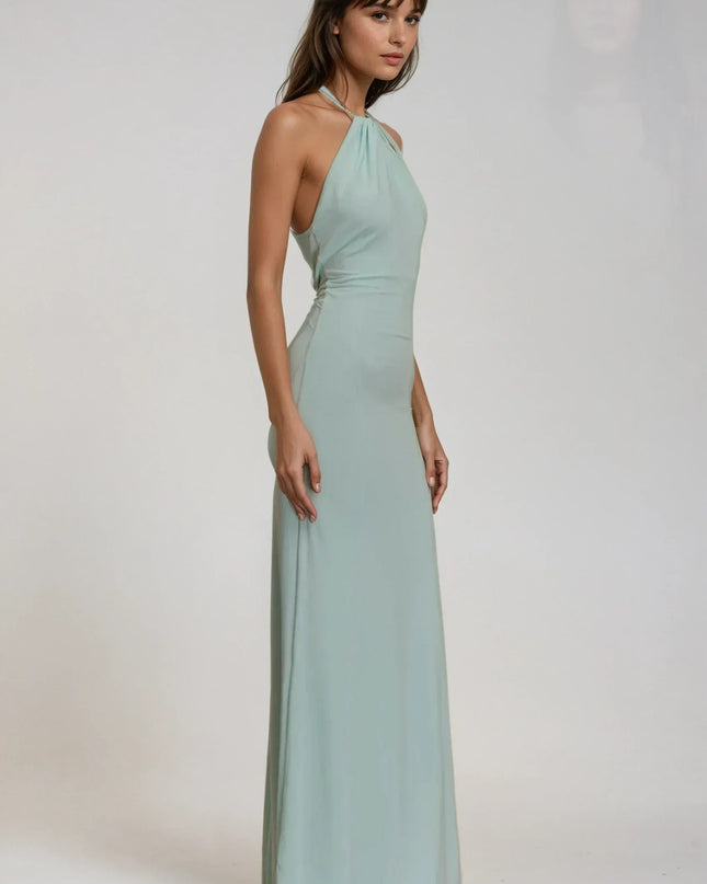 Lena Beauchamp | Elegant Halter Maxi Dress