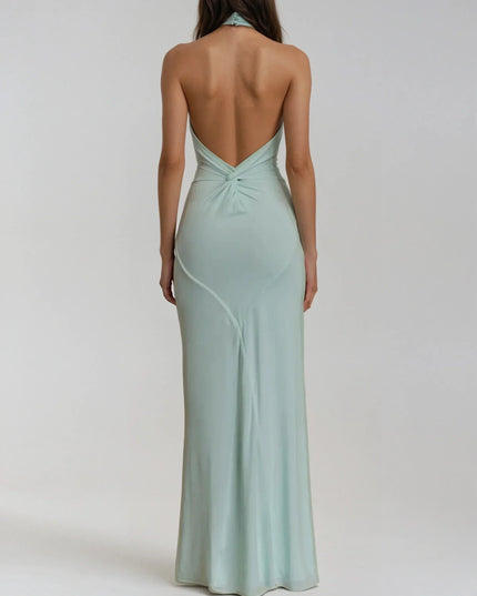 Lena Beauchamp | Elegant Halter Maxi Dress