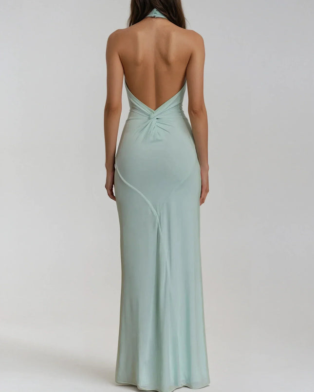 Lena Beauchamp | Elegant Halter Maxi Dress
