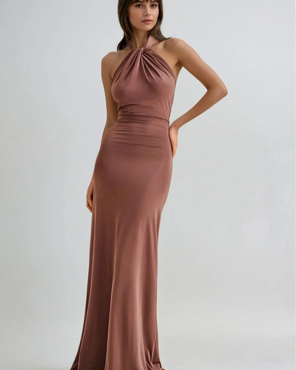 Lena Beauchamp | Elegant Halter Maxi Dress