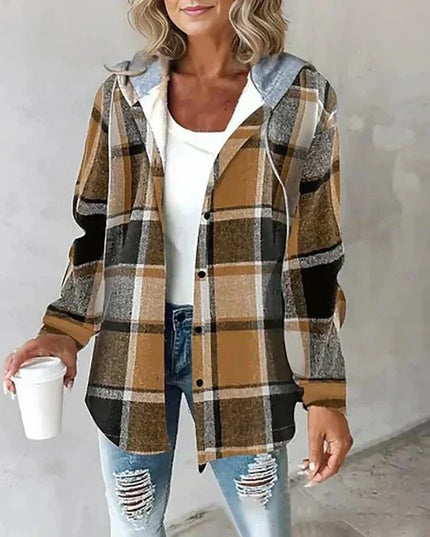 Lorenza | Checkered Hooded Jacket