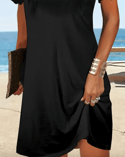 Maria | Scalloped Black Midi
