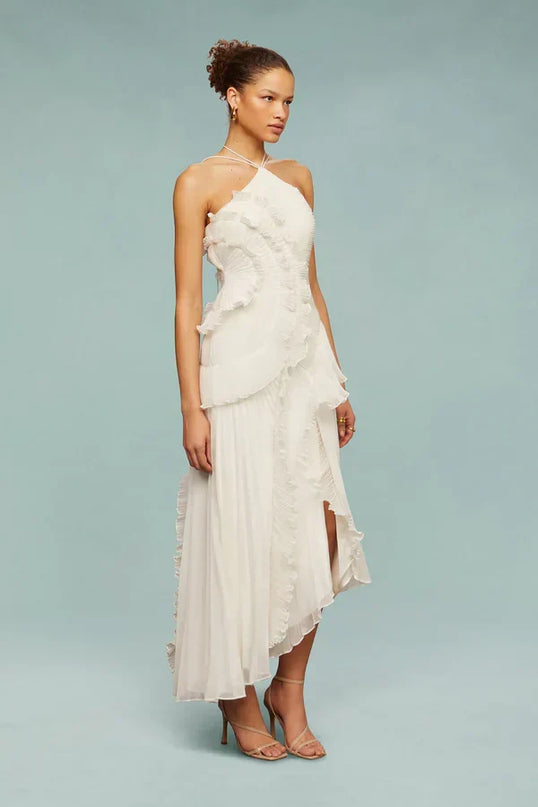 Romy Bergeron | Elegant Ruffle Maxi Dress