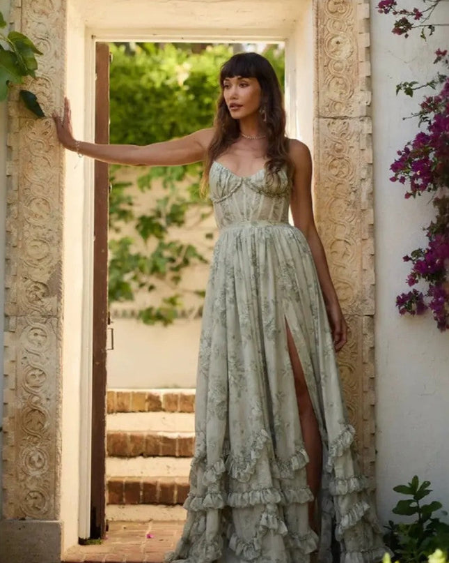 Carmen | Summer Dress with Flirty Slit & Ruffle Detail