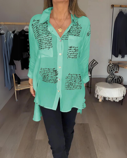 Tiemona | Script Button-Up Shirt