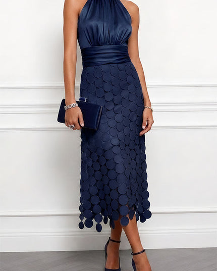 Delphine Vasseur | Paillette Scalloped Halter Midi Dress