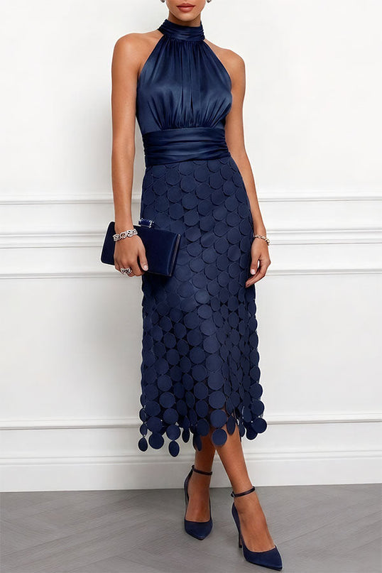 Delphine Vasseur | Paillette Scalloped Halter Midi Dress