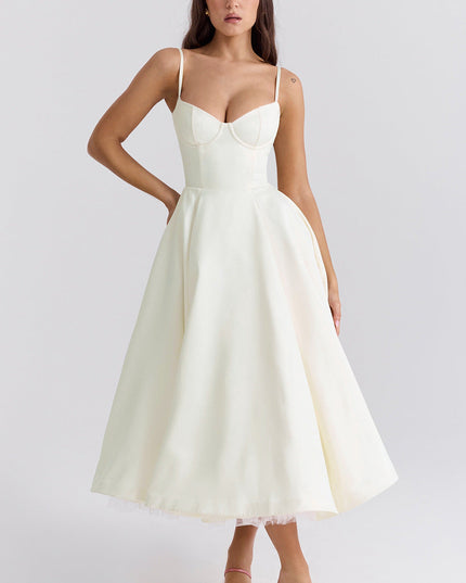Aria Duval | Romantic Bustier Midi Dress