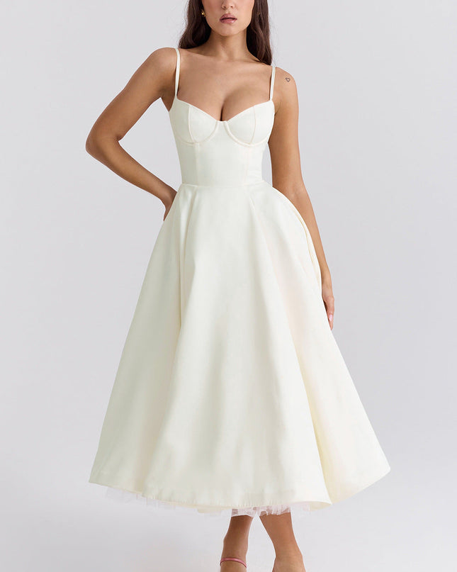 Aria Duval | Romantic Bustier Midi Dress