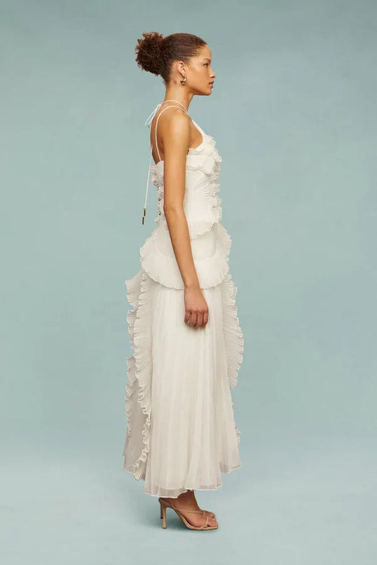 Romy Bergeron | Elegant Ruffle Maxi Dress