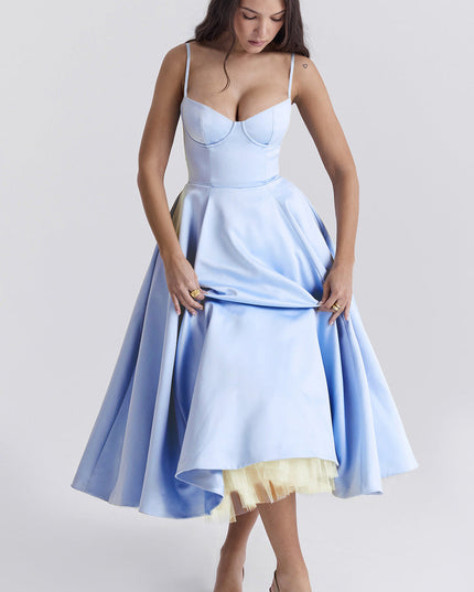 Aria Duval | Romantic Bustier Midi Dress
