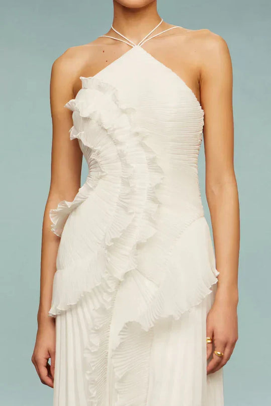 Romy Bergeron | Elegant Ruffle Maxi Dress