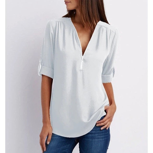 Gwen | Chic Zipper Blouse