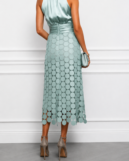Delphine Vasseur | Paillette Scalloped Halter Midi Dress