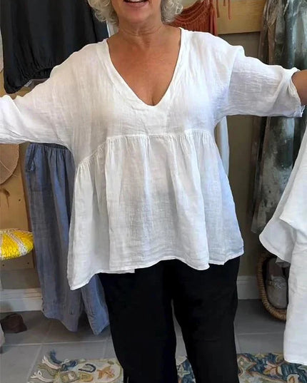 Melinda | V-neck Mid-sleeve Top