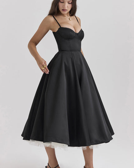 Aria Duval | Romantic Bustier Midi Dress