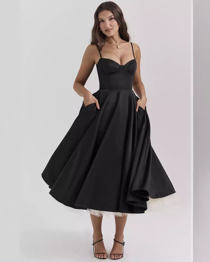 Aria Duval | Romantic Bustier Midi Dress