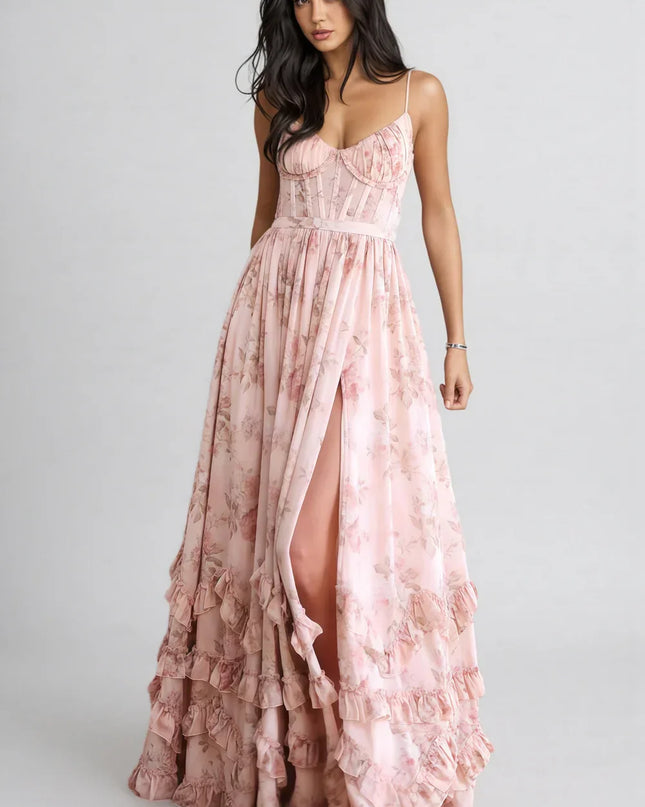 Carmen | Summer Dress with Flirty Slit & Ruffle Detail