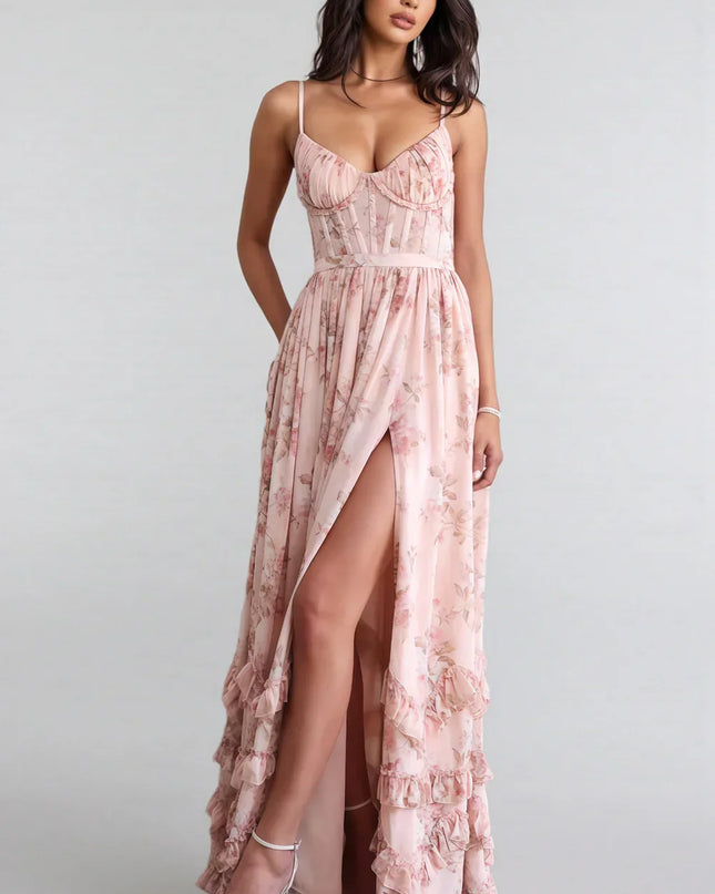 Carmen | Summer Dress with Flirty Slit & Ruffle Detail