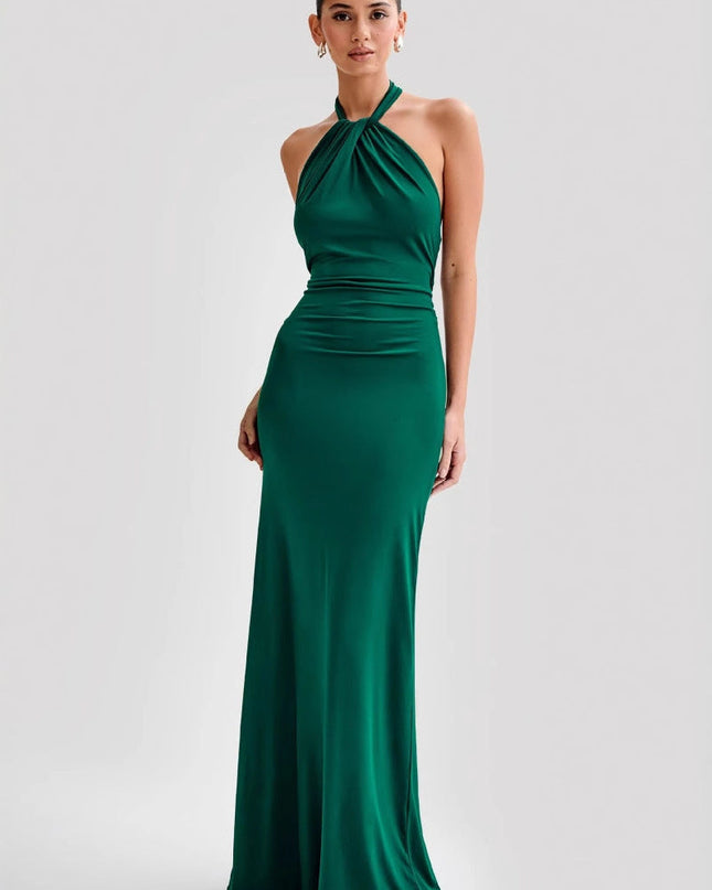 Lena Beauchamp | Elegant Halter Maxi Dress