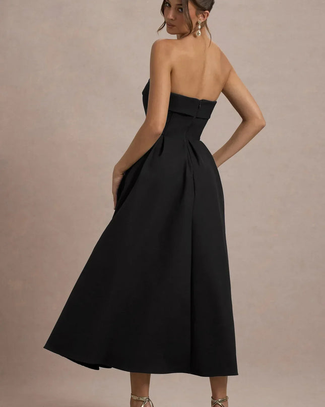 Luna Fontenot | Elegant Strapless Midi Dress