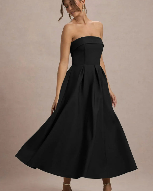 Luna Fontenot | Elegant Strapless Midi Dress