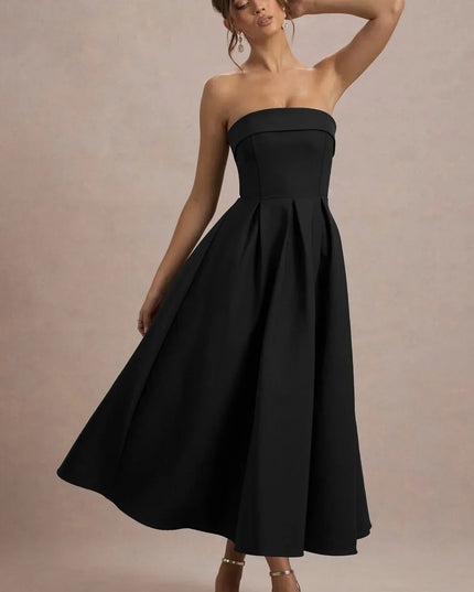 Luna Fontenot | Elegant Strapless Midi Dress
