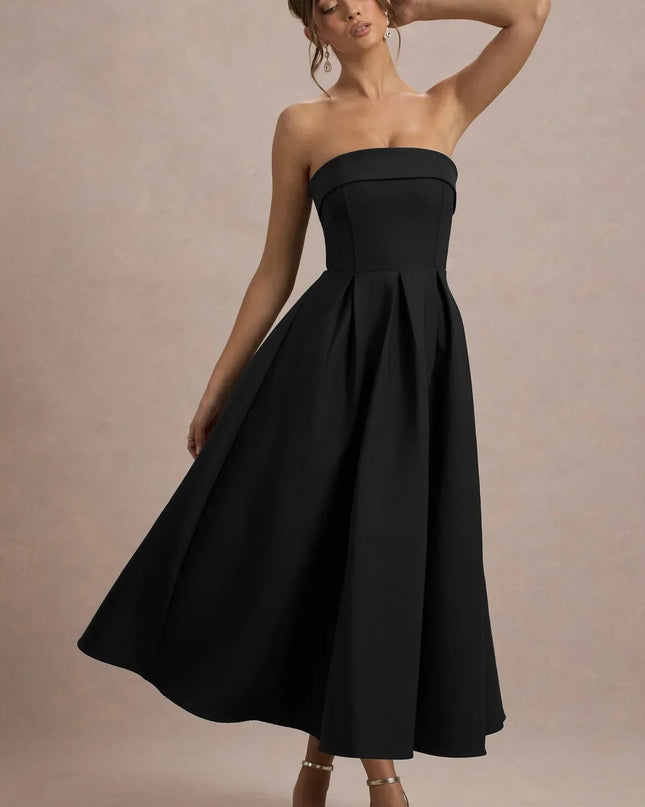 Luna Fontenot | Elegant Strapless Midi Dress