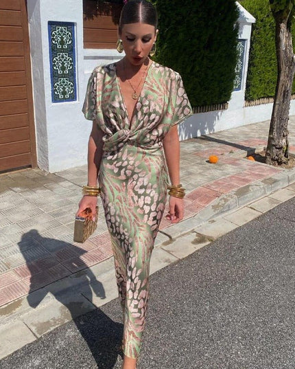 Palmera | Twisted V-Neck Maxi Dress