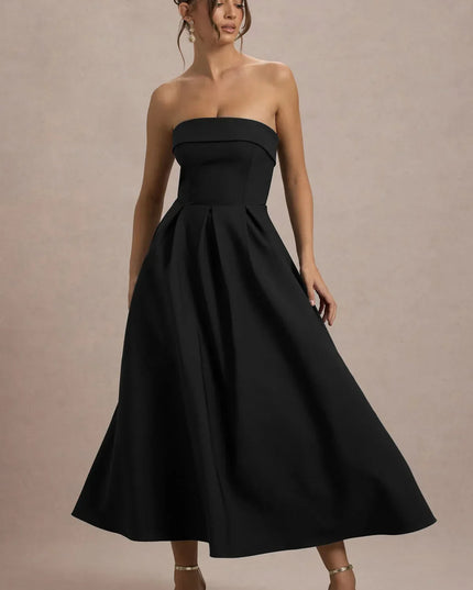 Luna Fontenot | Elegant Strapless Midi Dress