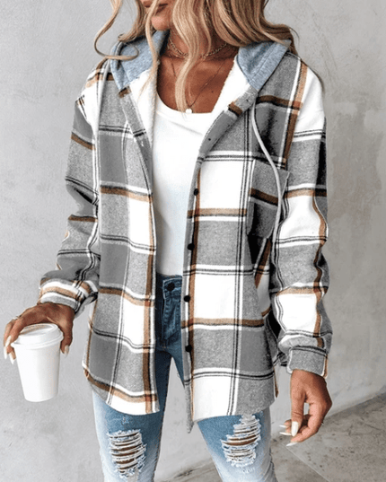 Lorenza | Checkered Hooded Jacket