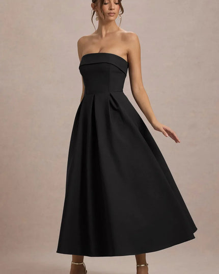 Luna Fontenot | Elegant Strapless Midi Dress