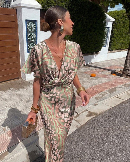 Palmera | Twisted V-Neck Maxi Dress
