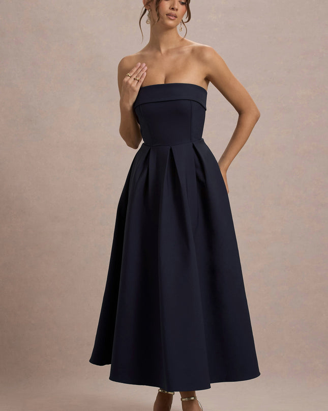 Luna Fontenot | Elegant Strapless Midi Dress