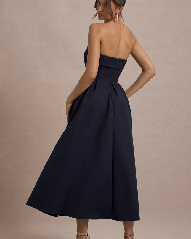Luna Fontenot | Elegant Strapless Midi Dress